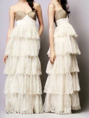 BHLDN Burnished Organza Silk Gown Size 8 (street size 4-6)